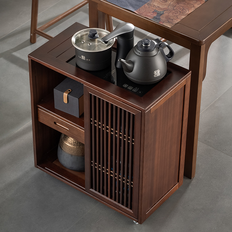 实木茶水柜茶桌边柜泡q茶台家用烧水壶一体移动茶几边几花梨木小