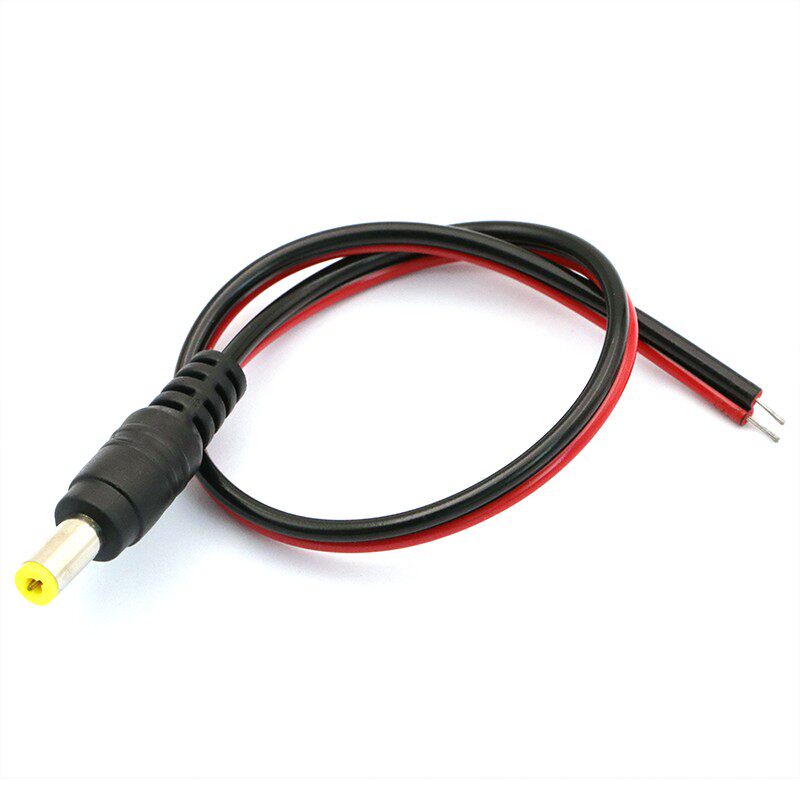 公头线纯铜芯DC电源线监控摄像机接头连接线红黑29cm12V24V 5个