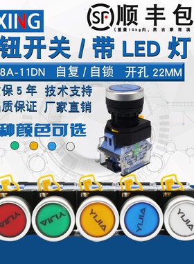 一佳开关按钮 YJ139-LA38A-11DN/11DNZS自复自锁带灯按钮22mm红绿