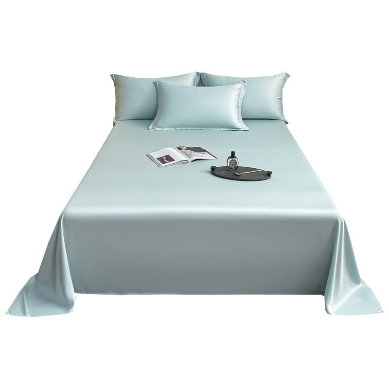 100支莱赛尔天丝床单单件纯色夏季冰丝裸睡凉感薄被套枕套三件套4