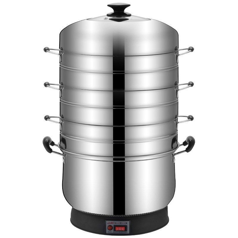 顺诺无孔不串味电蒸锅多功能家用自动断电不锈钢多层大容量蒸饭锅