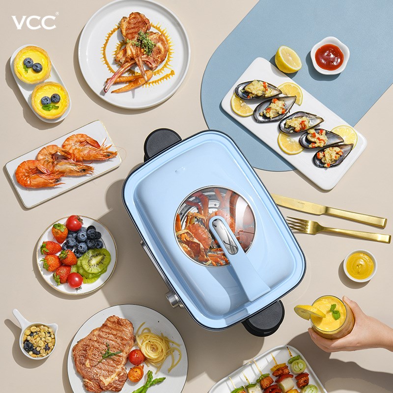VCC多功能锅料理锅分体式电火锅烧烤炉一体锅烤煮锅家用