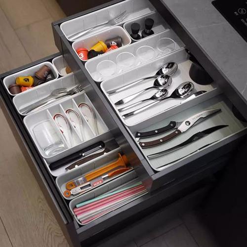 KVE厨房抽屉置物架餐具收纳分隔板家用可调节整理器桌面收纳盒