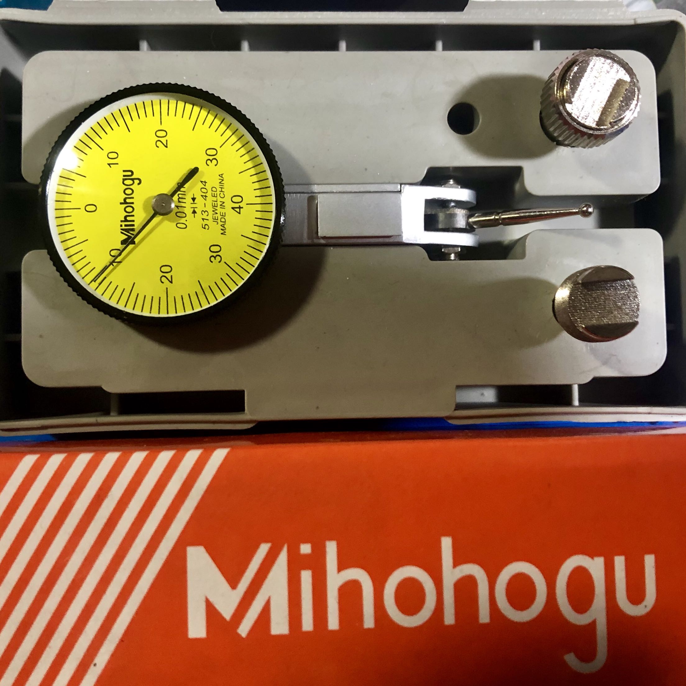 Mihohogu杠杆百n分表0-0.8mm小校表头杠杆表测头表针磁力表座靠表