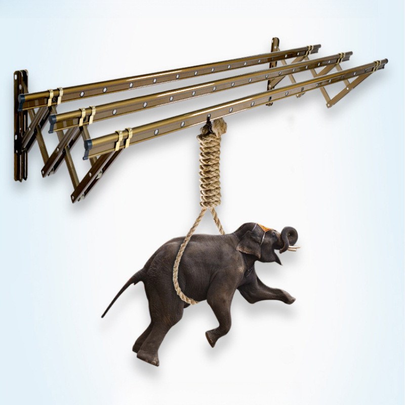 伸缩晾衣架室外推拉可折叠晒衣架F户外阳台晒被架晾衣杆加泷叻