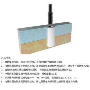 销轴GCr15现货非标定 ISO8735A轴承钢内螺纹圆柱销 高精度