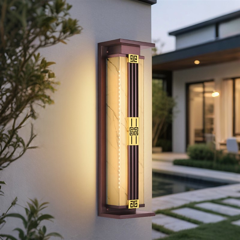 太阳能户外d壁灯家用别墅庭院仿云石大门口室外防水两侧门柱外墙