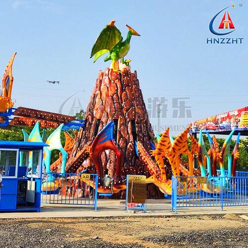 2乐4座钢控恐龙游自设备玻璃恐龙造型公园ZKKL-12广场旋转升降设