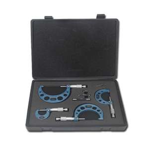外径千分尺套装 螺旋测微器4件套机械千分尺外径测量0-100mm