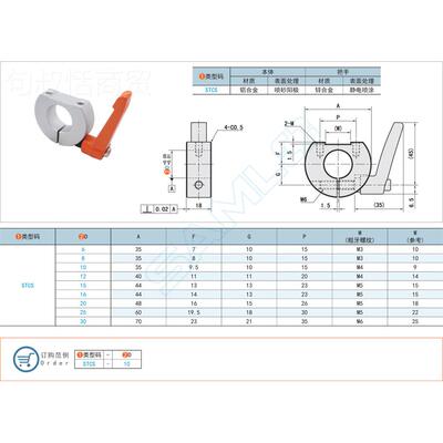 D2型固定环-带把手型 STCS-8D6JBS  10 12 15 1620 5 30