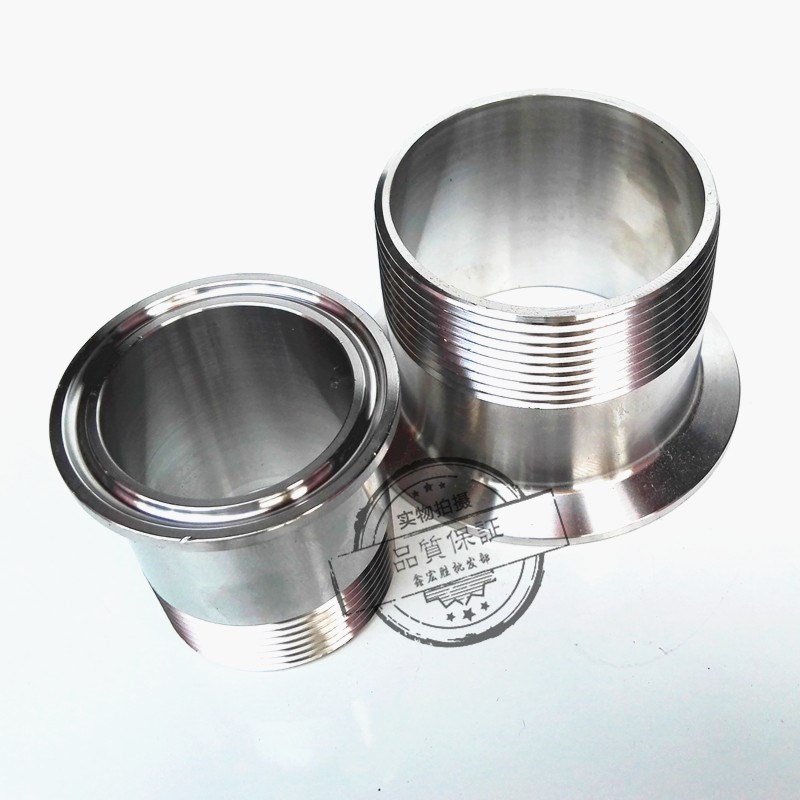 卫生级快装单头丝卡箍外丝304不锈钢快速卡箍卡盘翻边法兰快接头