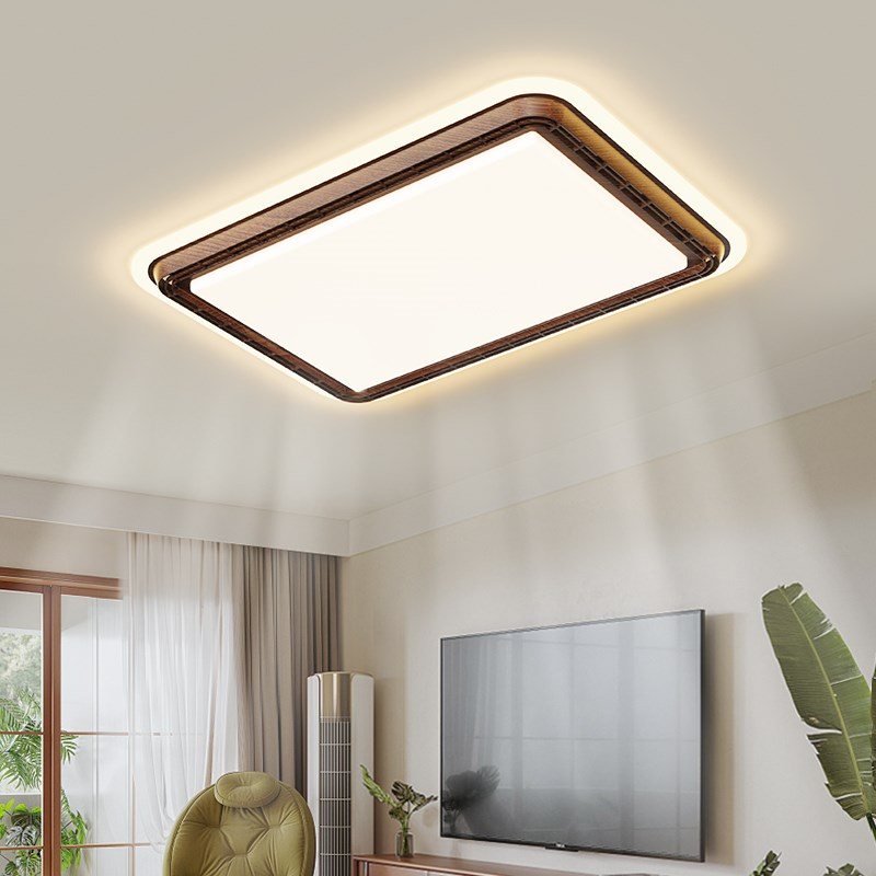 无叶风扇灯客厅吸顶灯简约现代黑色长方形2025年新款电扇大厅灯具