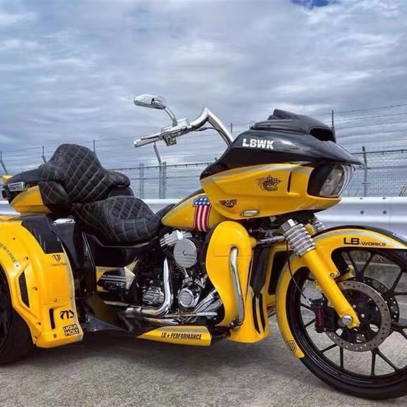 进口哈雷滑翔正三轮金刚狼复古巡航 V缸太子旅行重机大踏板摩托车