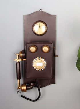 老式壁挂电话机模型复古酒吧餐厅装饰品客栈墙壁挂件怀旧拍照道具