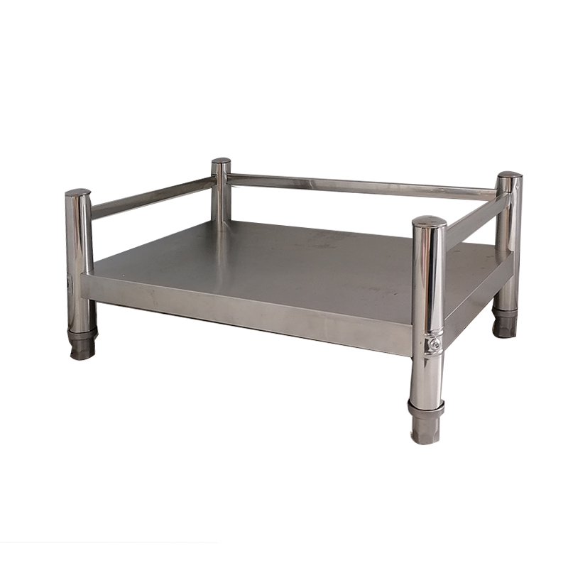 不锈钢台面置物架单层厨房桌面架带围栏调料空气炸锅消毒柜收纳架