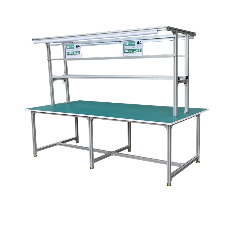 防静电工作台铝型材双面桌带灯车间操作台实验室维修台工作平台桌