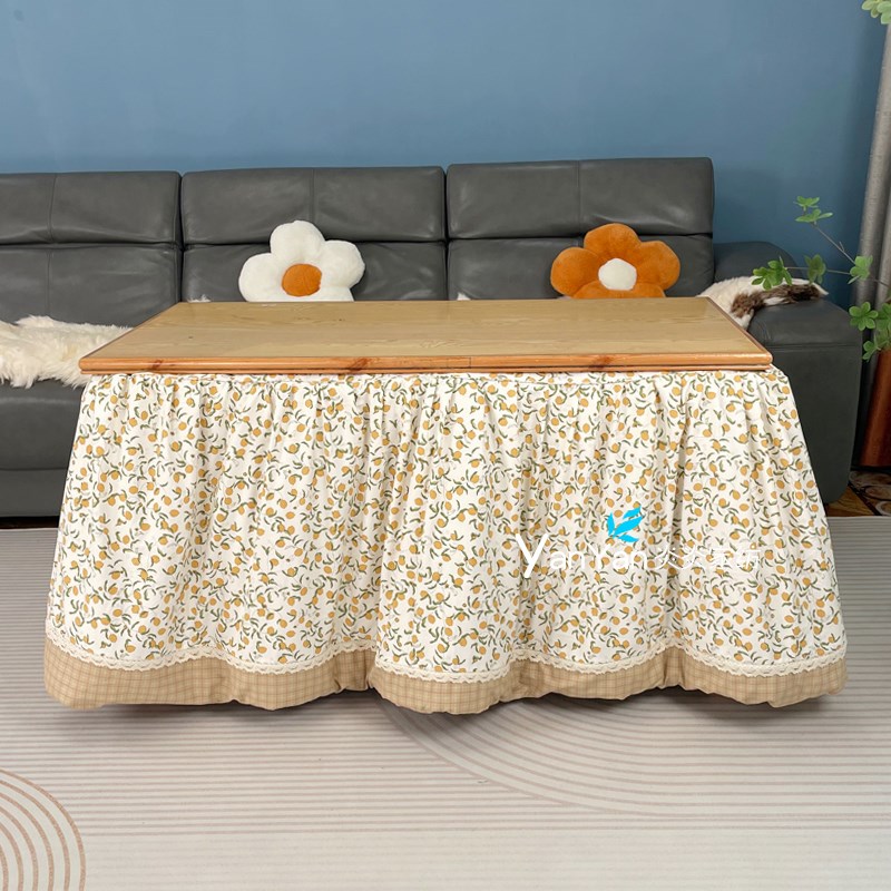 新款柠檬冬天可脱胆拆洗电炉罩家用茶几罩烤火被长方形双面加厚