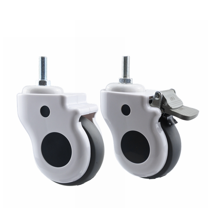 静音轮轮子3寸4寸5寸床轮丝杆刹车轮橡胶轮家具推车轮 万向轮