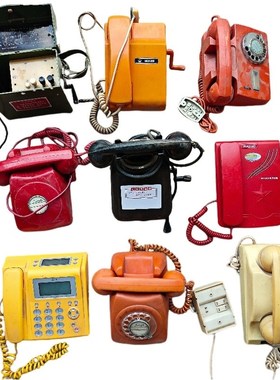 老式拨号电话机手摇古董壁挂墙拨盘座机大哥大影视道具国风摆件