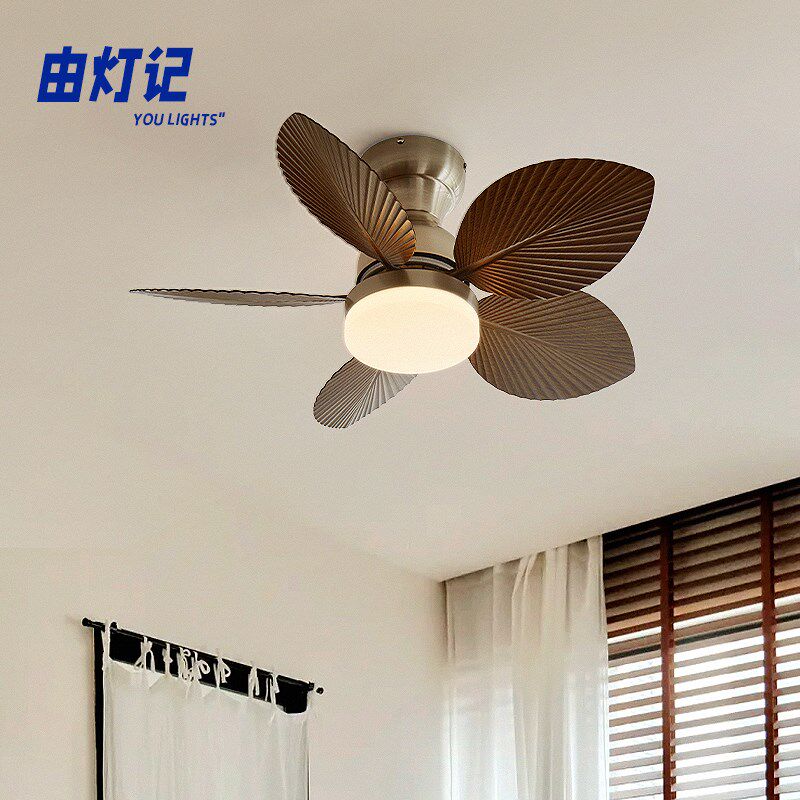由灯记复古风扇灯一体式餐厅家用美式南洋法式卧室餐桌民宿电风扇