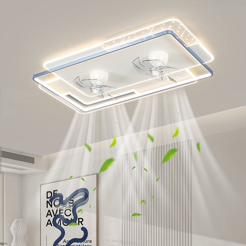 客厅风扇灯吊扇灯一体简约现代卧室灯电风扇吸顶吊灯全屋套餐