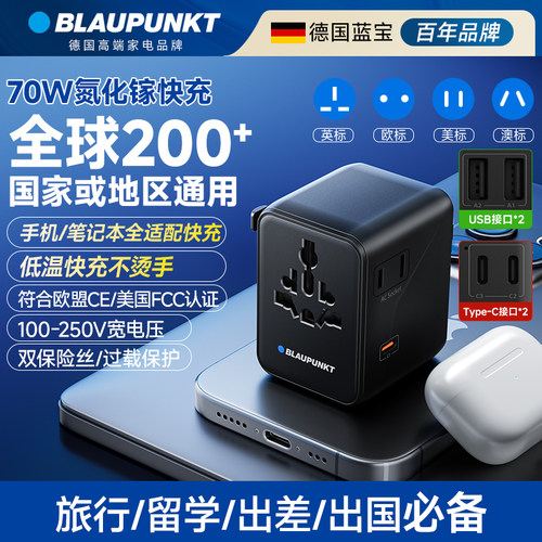 欧盟/美国双认证PD快充转换插座