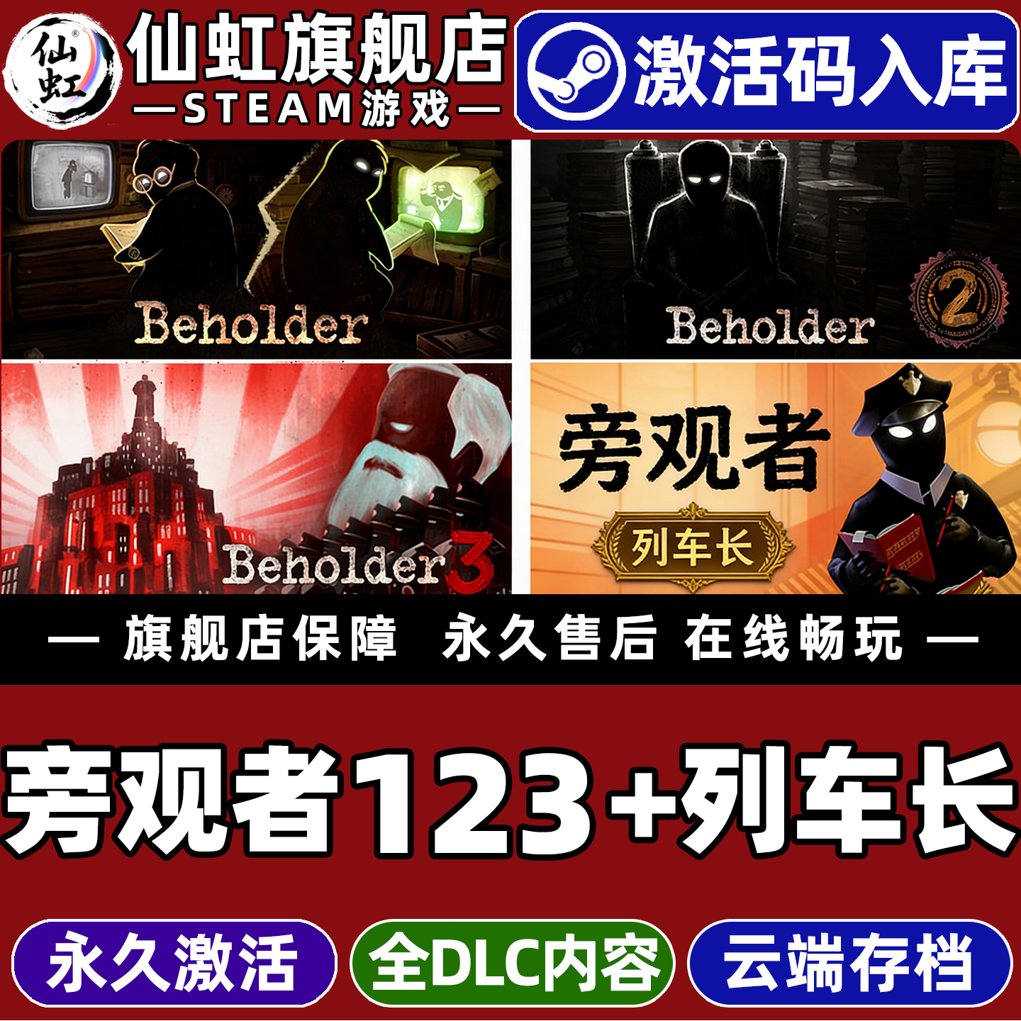 旁观者123+列车长合集 Steam激活码CDKey入库全球区Beholder123+Beholder: Conductor全DLC单机游戏