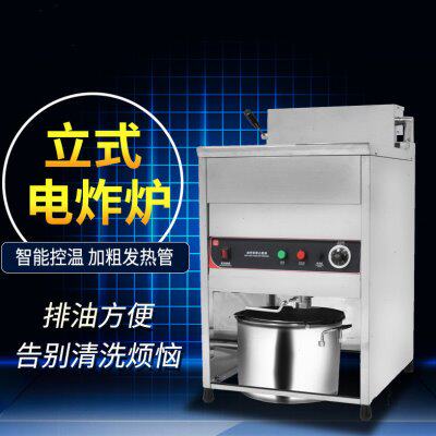 商用大容量油炸机台湾电炸炉炸鸡排设备立式燃气电炸锅单杠炸炉