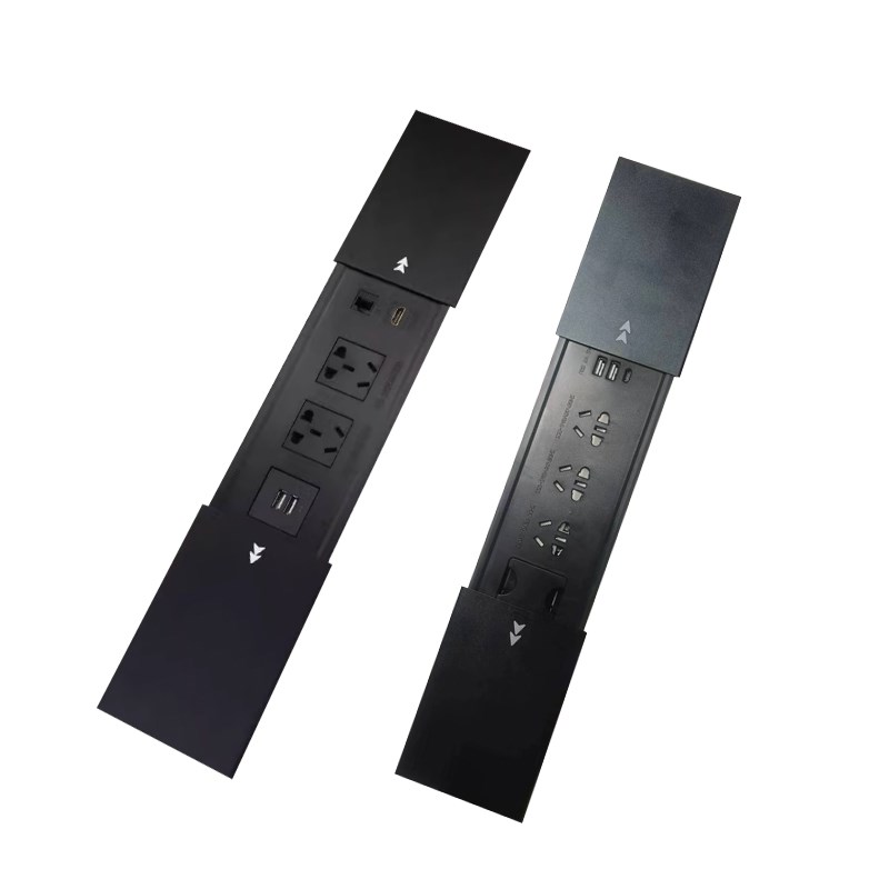 嵌入式多功能电源插座办公桌隐藏式排插滑盖插座电脑桌面线盒盖