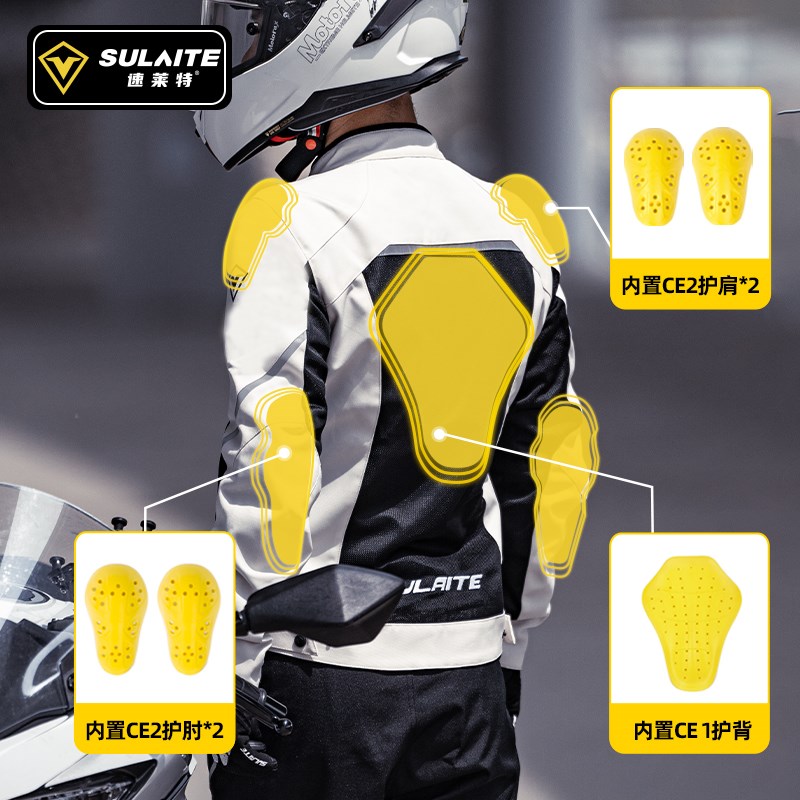 夏季骑行服摩托车男机车服套装春夏防摔赛车服女骑士防风休闲夹克