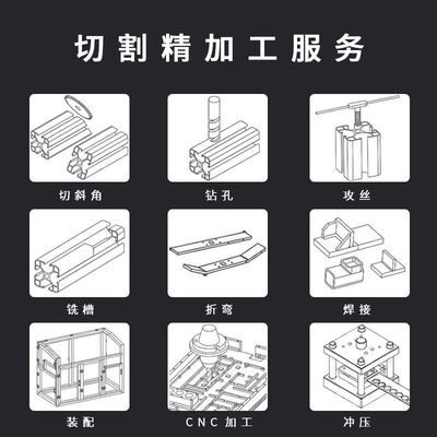 铝型材4040S铝型材工业铝型材铝方管雕刻机自动设备框架机箱