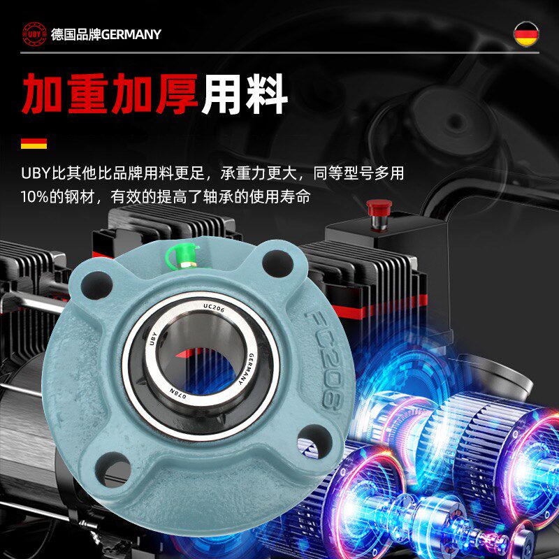 进口外球面轴承圆形带座UCFC204 205  FC206 207 208 209 210 211