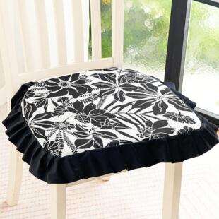 椅垫美式复古餐椅垫布艺坐垫子餐桌椅子垫防滑马蹄形轻奢高档欧式