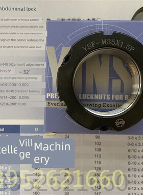 台湾银赛精密锁紧螺母Ysf-M45/48x/50/52/55X1.5P牙锁Ysfm55X2
