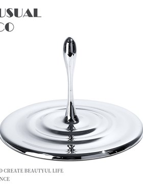 现代简约欧式轻奢银色金色v水滴摆件样板房售楼处书房客厅软装饰