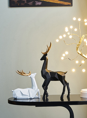 北欧轻奢鹿摆件创意简约客厅玄关酒柜电视柜装饰摆设X乔迁新居礼