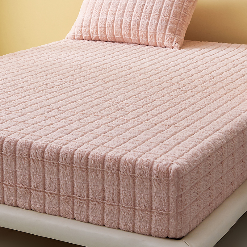 高端牛奶绒床笠单件l2023新款冬天珊瑚绒法兰绒床罩三件套加厚加