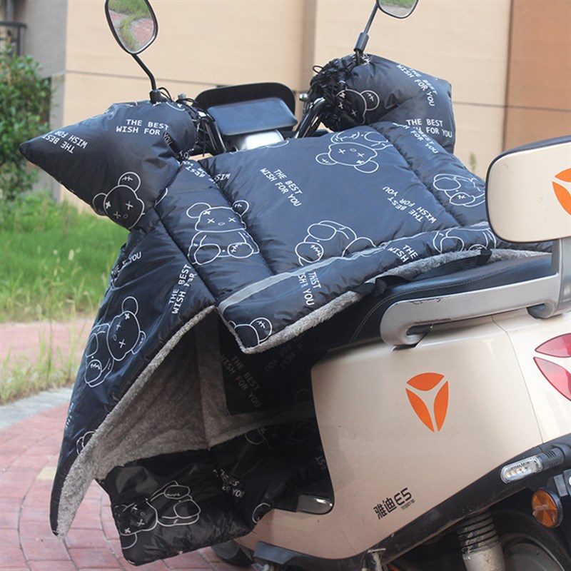 电动车挡风被冬季加绒加厚防水加大电瓶摩托车防风罩冬款四季通用