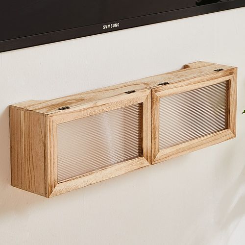 机顶盒光猫无线wifi路由器收纳盒免打孔插座遮挡遮丑壁挂式置物架