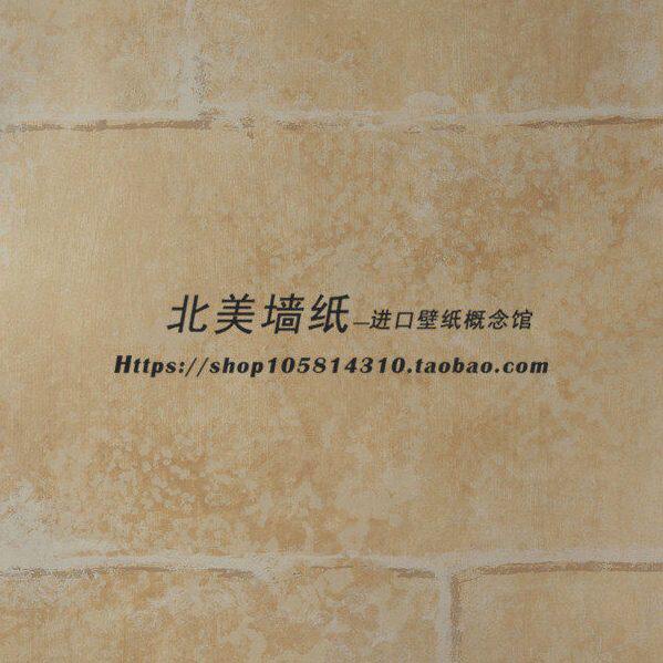 美国进口纯纸墙纸新中式浅大理石咖色砖纹书房茶室餐厅背景墙壁纸