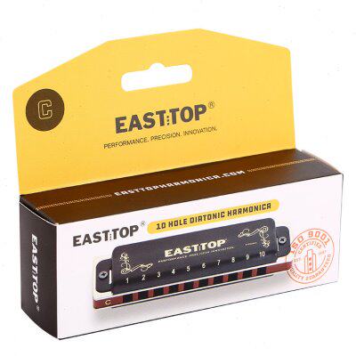 Easttop东方鼎T008K十孔蓝调布鲁斯口琴10孔入门C调初学者练习款