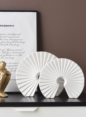 北欧简约现代客厅酒柜玄关电视柜书房几何抽象办公室X软装饰品摆