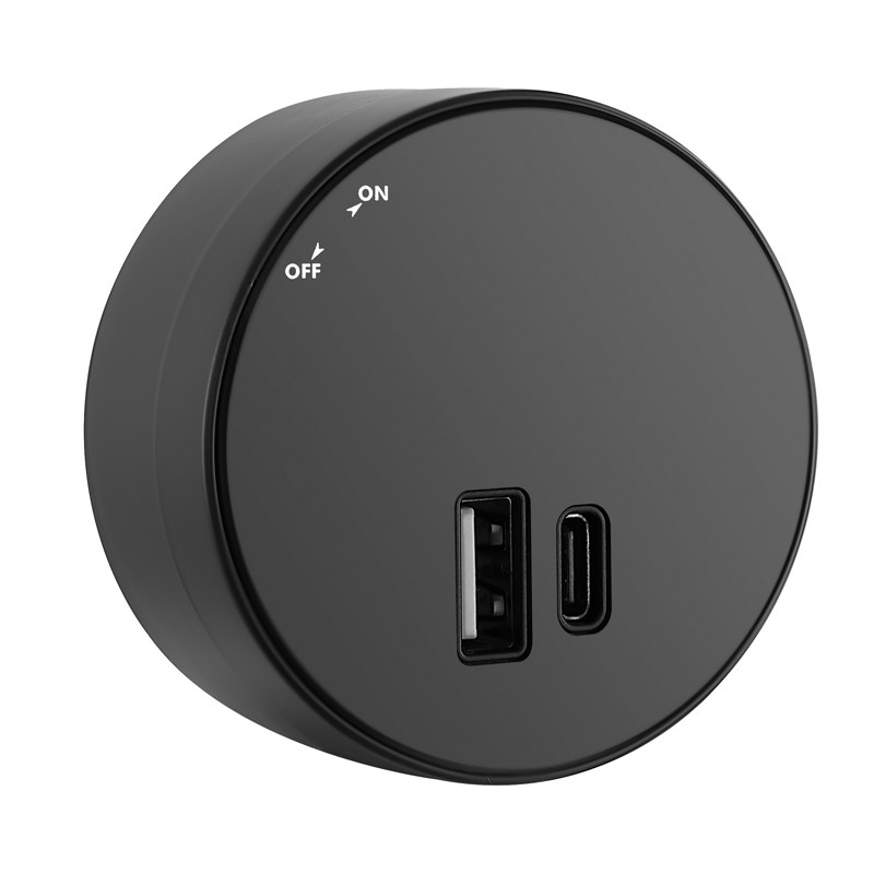 德珅电力轨道豪华版USB壁挂移动适配器插座金属边框高品质