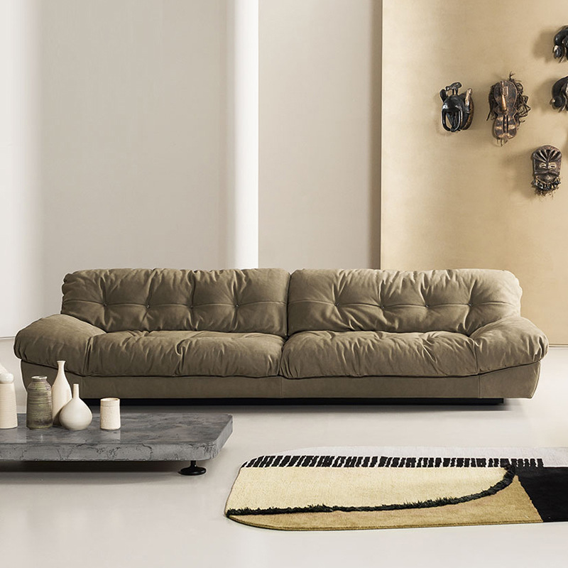 意式极简超大磨砂绒baxter网红云朵沙发现代简约诧寂风