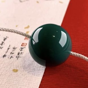 原矿高瓷绿松石单珠散珠 秦古料老油绿玻璃瓷多宝手链108腰顶珠