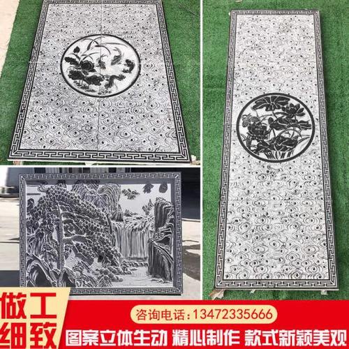 青石石雕浮雕壁画地雕别墅外墙仿古石浮雕地雕中式石雕影壁照壁