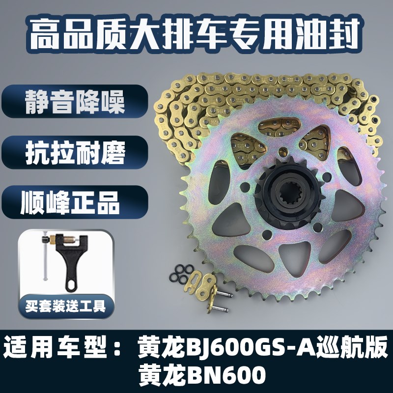 适用贝纳利黄龙BN600黄龙BJ600GS-A巡航版改装大小链轮链条套链