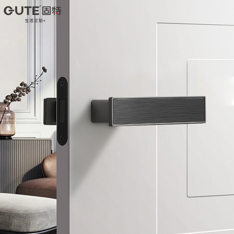 固特生态极简磁吸静音卧室门锁家用室内木门通用型房间门把手锁具