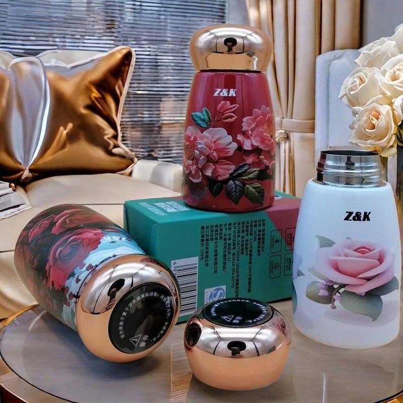 香港ZK潮牌迷你口袋杯316不锈钢智能显温水杯女士家用保温杯礼品