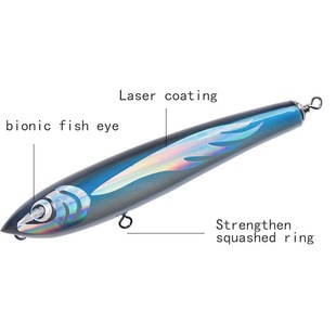 木制铅笔饵120克深海铁板牛港GT路亚饵出口日本木质波扒poper假饵